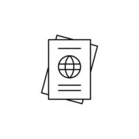 passeport, voyage, entreprise fine ligne icône vector illustration logo modèle. adapté à de nombreuses fins.