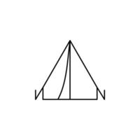 camp, tente, camping, modèle de logo d'illustration vectorielle d'icône de fine ligne de voyage. adapté à de nombreuses fins. vecteur