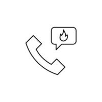 appel, centre, téléphone fine ligne icône vector illustration logo modèle. adapté à de nombreuses fins.