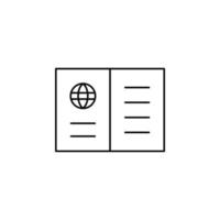 passeport, voyage, entreprise fine ligne icône vector illustration logo modèle. adapté à de nombreuses fins.