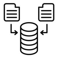 icône de ligne de flux de données vecteur