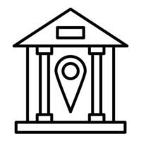 icône de la ligne de localisation de la banque vecteur