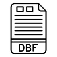 icône de ligne dbf vecteur
