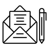 icône de ligne de lettre vecteur