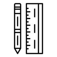 icône de ligne crayon et règle vecteur