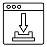 icône de ligne de téléchargement vecteur