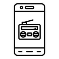 icône de ligne de radio mobile vecteur