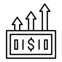 icône de ligne de croissance de l'argent vecteur