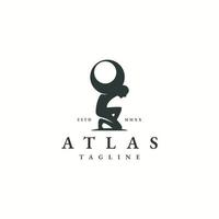 titan atlas grec goddes logo icône modèle de conception vecteur plat