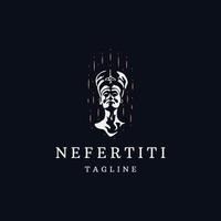 reine néfertiti logo égyptien icône modèle de conception vecteur plat