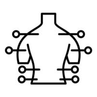 icône de ligne d'acupuncture corporelle vecteur