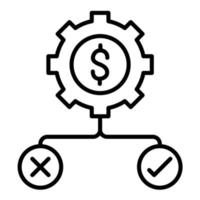 icône de ligne de décision commerciale vecteur