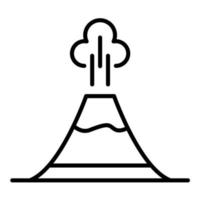 icône de ligne de volcan vecteur