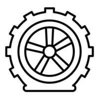 icône de ligne de pneu crevé vecteur