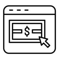 icône de ligne de paiement par clic vecteur