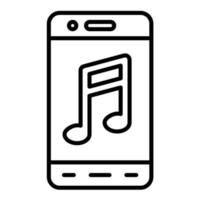 icône de ligne d'application de musique mobile vecteur