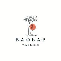 baobab arbre logo icône modèle de conception vecteur plat
