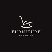chaise berçante meubles logo icône modèle de conception vecteur plat