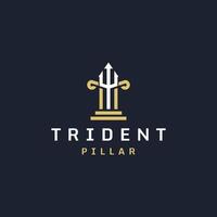 modèle de conception d'icône logo pilier trident vecteur plat