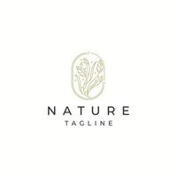 nature luxueuse, feuille, arbre ou fleur logo botanique icône modèle de conception vecteur plat