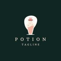 modèle de conception d'icône de logo de potion vecteur plat