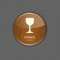 icônes d'application de bois de nourriture et de boisson vecteur