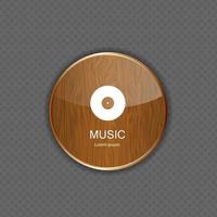 icônes d'application de bois de musique vecteur