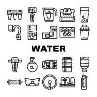 ensemble d'icônes de collection de filtres de traitement de l'eau vecteur