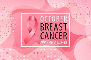 bannière de vecteur pour le mois de sensibilisation au cancer du sein.