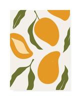 conception de couverture vectorielle élégante avec des fruits à la mangue. vecteur