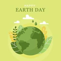 joyeux jour de la terre, 22 avril. illustration vectorielle de vecteur de carte du monde.