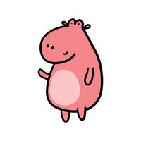 hippopotame dessiné à la main. illustrations simples et mignonnes en dessin vectoriel