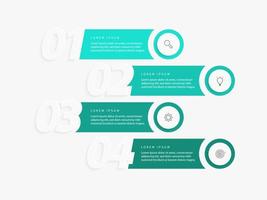 modèle de conception d'étiquettes infographiques vectorielles avec icônes et 4 options ou étapes. peut être utilisé pour le diagramme de processus, les présentations, la mise en page du flux de travail, la bannière, l'organigramme, le graphique d'informations. vecteur