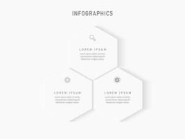 modèle de conception d'étiquettes infographiques vectorielles avec icônes et 3 options ou étapes. peut être utilisé pour le diagramme de processus, les présentations, la mise en page du flux de travail, la bannière, l'organigramme, le graphique d'informations. vecteur