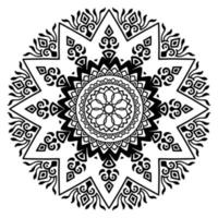 mandala noir pour la conception. motif circulaire de mandala pour le henné, le mehndi, le tatouage, la décoration. ornement décoratif de style oriental ethnique. page de livre de coloriage. vecteur