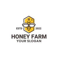 vecteur de conception de logo de ferme de miel