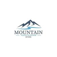 vecteur de conception de logo montagne et rivière