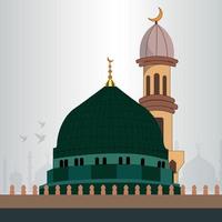illustration du pèlerinage islamique de madina pour le hajj et l'aïd al adha vecteur
