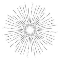 icône de vecteur rétro sunburst doodle. élément de conception des rayons du soleil.