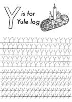 alphabet anglais de noël et page de coloriage simple pour les enfants d'âge préscolaire. vecteur