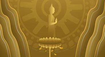 arrière-plan pour le jour makha bucha, le jour vesak, atthami puja, asanha bucha. vecteur