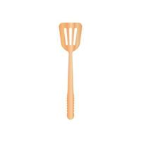 illustration vectorielle de spatule en bois isoalted sur fond blanc. outil en bois naturel pour la cuisine et le barbecue. adapté à une maquette réaliste 3d. vecteur