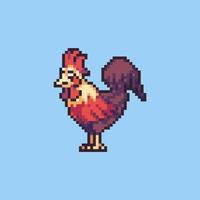 poulet d'illustration vectorielle pixel art entièrement modifiable pour le développement de jeux, la conception graphique, l'affiche et l'art. vecteur