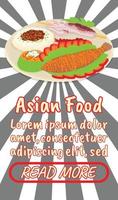 bannière de concept de cuisine asiatique, style isométrique de bande dessinée vecteur