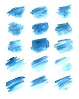 collection abstraite de blob aquarelle de couleur bleue. vecteur