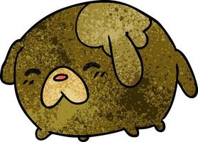 dessin animé texturé de chien kawaii mignon vecteur