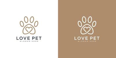 aime le style de ligne vectorielle du logo pour animaux de compagnie vecteur