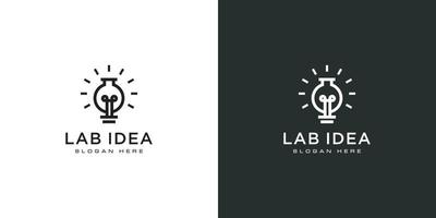 conception de vecteur de logo d'idée d'ampoule de laboratoire