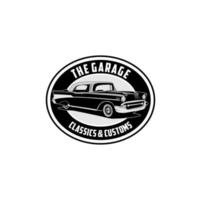 le vecteur de logo classique et personnalisé du garage