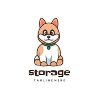 illustration de logo vectoriel style de dessin animé de mascotte de stockage.